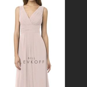 Bill Levkoff blush Pink Halter Maxi Gown 4